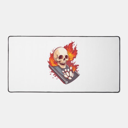 Bowling Botten - Funny Sports Skull Bureaumat (Voorkant)