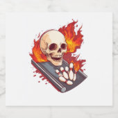 Bowling Botten - Funny Sports Skull Sparkling Wijnetiket (Enkel label)
