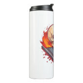 Bowling Botten - Funny Sports Skull Thermosbeker (Gedraaid links)
