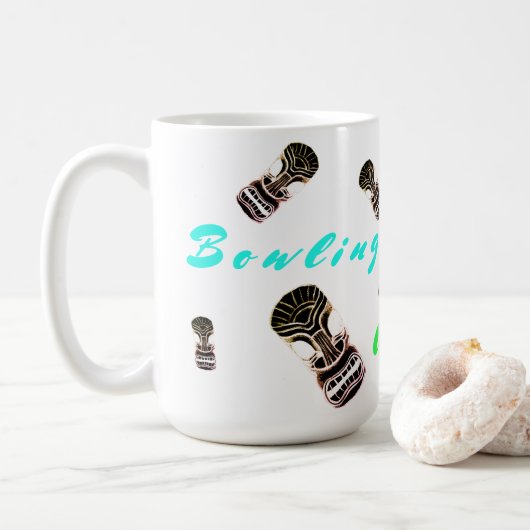 Bowling Bouncing Tiki Mask Koffiemok (Met donut)