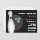 Bowling Bowl verjaardagsfeestje uitnodiging jongen (Voorkant)