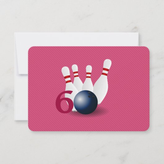 Bowling, bowler 60th Birthday Uitnodiging. Kaart (Voorkant)