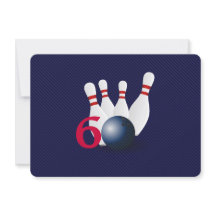 Bowling, bowler 60th Birthday Uitnodiging.