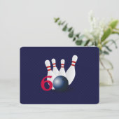 Bowling, bowler 60th Birthday Uitnodiging. Kaart (Staand voorkant)