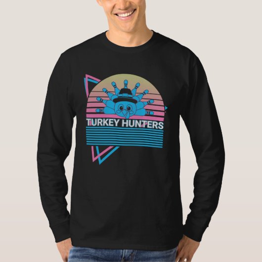 Bowling Bowler Retro Turkey Hunters T-shirt (Voorkant)
