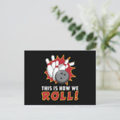 Bowling Bowler Strike Sport Team Bowl Grappig cade Briefkaart (Staand voorkant)