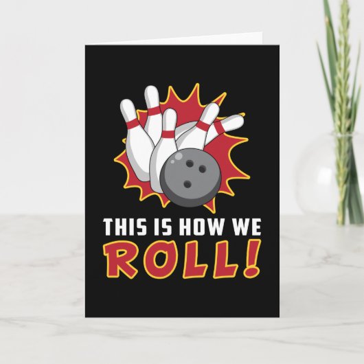 Bowling Bowler Strike Sport Team Bowl Grappig cade Kaart (Voorkant)