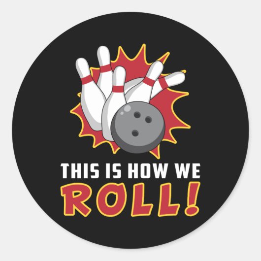 Bowling Bowler Strike Sport Team Bowl Grappig cade Ronde Sticker (Voorkant)