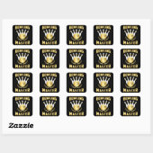 Bowling Bowler Strike Team Bowl Sport Grappig gesc Vierkante Sticker (Vel)
