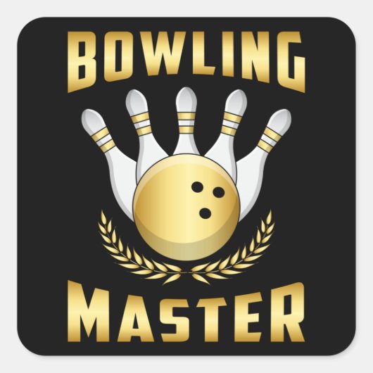Bowling Bowler Strike Team Bowl Sport Grappig gesc Vierkante Sticker (Voorkant)