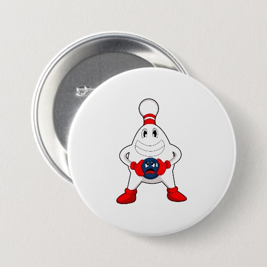 Bowling Bowling pin Bowling ball Ronde Button 7,6 Cm (Voorkant /achterkant)