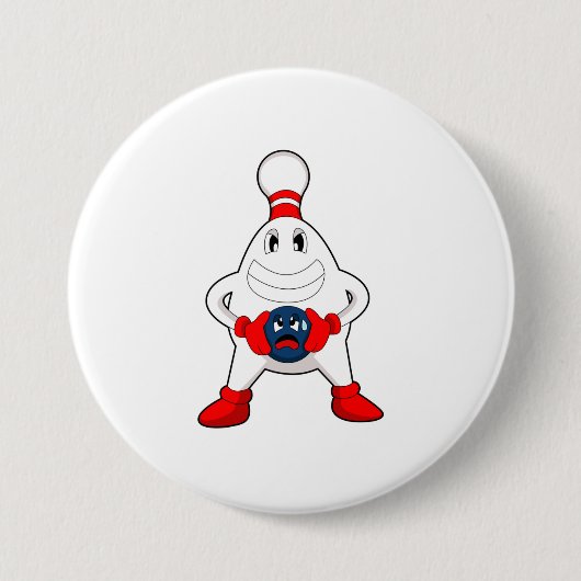 Bowling Bowling pin Bowling ball Ronde Button 7,6 Cm (Voorkant)