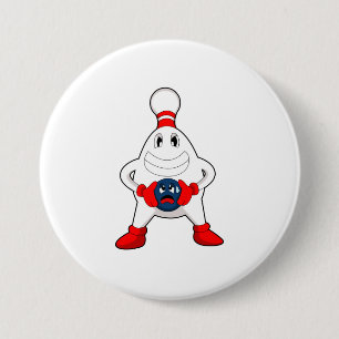 Bowling Bowling pin Bowling ball Ronde Button 7,6 Cm