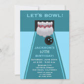Bowling Boy Birthday Party Invitation Kaart (Voorkant)