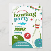 Bowling Boy Birthday Party | Sluiting van een deuk Kaart (Voorkant)