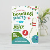 Bowling Boy Birthday Party | Sluiting van een deuk Kaart (Staand voorkant)
