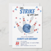 Bowling Boy Birthday Uitnodiging breekt een beetje (Voorkant)