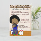 Bowling Boy Party Invite Kaart (Staand voorkant)