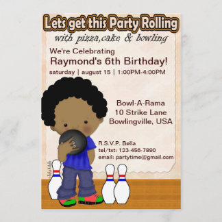 Bowling Boy Party Invite Kaart