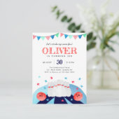 Bowling Boy Verjaardagsfeestje Strike Up Some Fun Briefkaart (Staand voorkant)