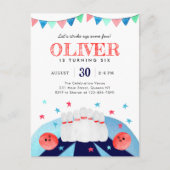 Bowling Boy Verjaardagsfeestje Strike Up Some Fun Briefkaart (Voorkant)