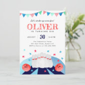 Bowling Boy Verjaardagsfeestje Strike Up Some Fun Kaart (Staand voorkant)