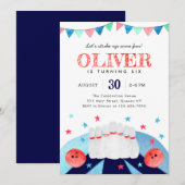 Bowling Boy Verjaardagsfeestje Strike Up Some Fun Kaart (Voorkant / Achterkant)