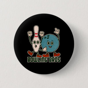 Bowling Bros Team League Alley Byll Bowler - Bowli Ronde Button 5,7 Cm