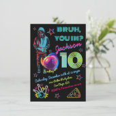 Bowling Bruh Neon Bowling verjaardag Kaart (Staand voorkant)