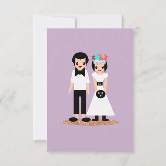 Bowling bruid en bruidegom kaart (Achterkant)