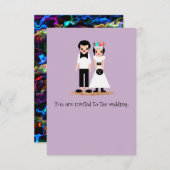 Bowling bruid en bruidegom op hun trouwdag kaart (Voorkant / Achterkant)