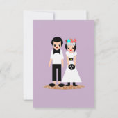 Bowling bruid en bruidegom trouwen kaart (Achterkant)