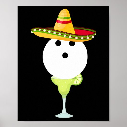Bowling Bull met Sombrero en Margarita Sport Cin Poster (Voorkant)