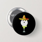 Bowling Bull met Sombrero en Margarita Sport Cin Ronde Button 5,7 Cm (Voorkant /achterkant)