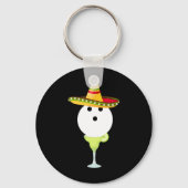 Bowling Bull met Sombrero en Margarita Sport Cin Sleutelhanger (Voorkant)
