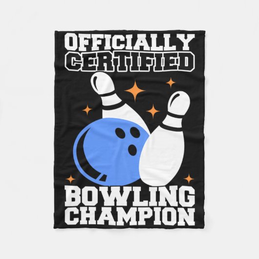 Bowling Byll Bowler Outfit Bowling Champion Fleece Deken (Voorkant)