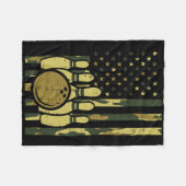 Bowling Camo Amerikaanse Vlag Patriottische Bowler Fleece Deken (Voorkant (Horizontaal))