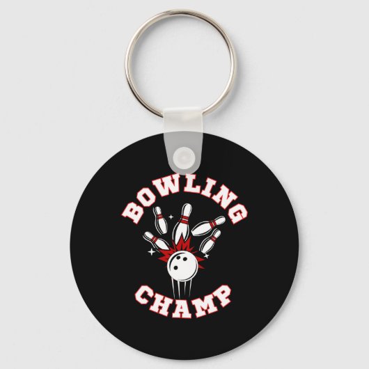 Bowling Champ Kampioen Sleutelhanger (Voorkant)