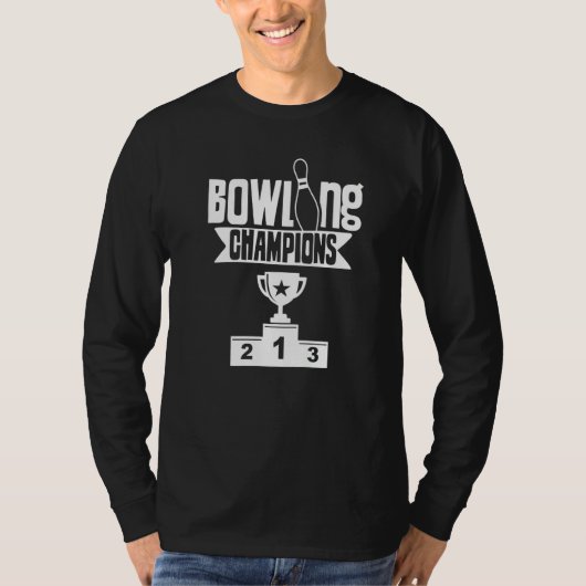 Bowling Champions Team Hobby Bowler Crew T-shirt (Voorkant)