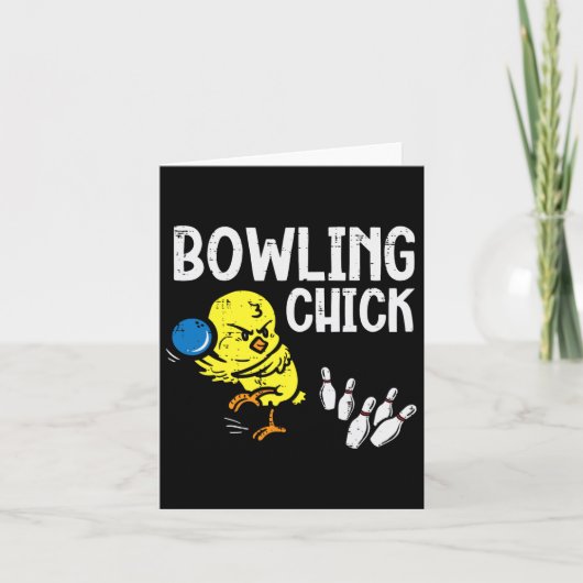 Bowling Chick Funny Bowler Vrouwen Meisjes Kinder  Kaart (Voorkant)