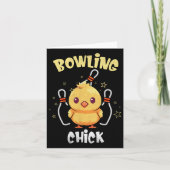 Bowling Chick Funny Chicken Athlete Bowler Mannen  Kaart (Voorkant)