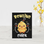 Bowling Chick Funny Chicken Athlete Bowler Mannen Kaart (Gele Bloem)