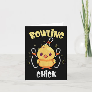 Bowling Chick Funny Chicken Athlete Bowler Mannen  Kaart