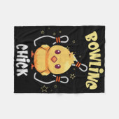 Bowling Chick Funny Chicken Athlete Bowler Men Wom Fleece Deken (Voorkant (Horizontaal))