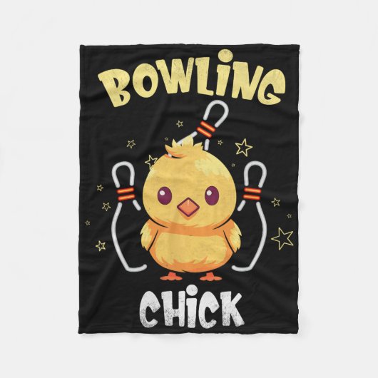 Bowling Chick Funny Chicken Athlete Bowler Men Wom Fleece Deken (Voorkant)