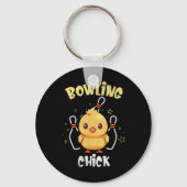 Bowling Chick Funny Chicken Athlete Bowler Men Wom Sleutelhanger (Voorkant)