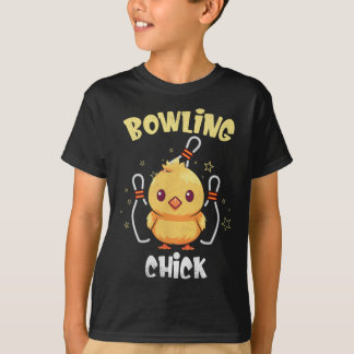 Bowling Chick Funny Chicken Athlete Bowler Men Wom T-shirt