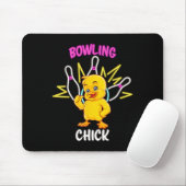 Bowling Chick Funny Chicken Sportatleet Muismat (Met muis)