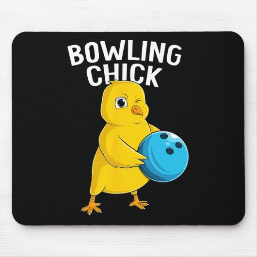 Bowling Chick Grappig Vrouwen Meisjes Bowling Scha Muismat (Voorkant)