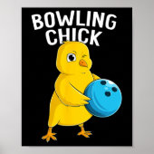 Bowling Chick Grappig Vrouwen Meisjes Bowling Scha Poster (Voorkant)